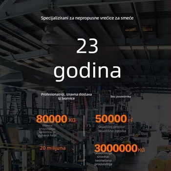 E-Clean Debele vreće za otpad sa šnom, jednokratne, šarene, za kućnu uporabu, HDPE