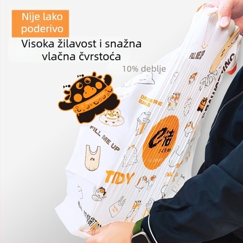 E-Clean Debele vreće za otpad sa šnom, jednokratne, šarene, za kućnu uporabu, HDPE