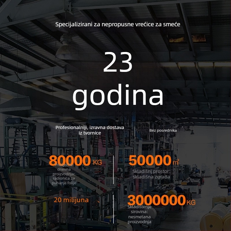 E-Clean Debele vreće za otpad sa šnom, jednokratne, šarene, za kućnu uporabu, HDPE
