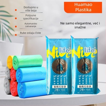 Domaće ojačane vreće za smeće sa šnurkama, šarene, jednokratne, plastične vreće za kuhinju