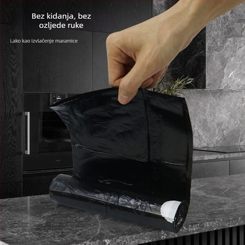 Velike crne vreće za smeće sa šnimom, 60 × 70 × 80 cm, 30 L, HDPE, debele, za kućnu i komercijalnu upotrebu