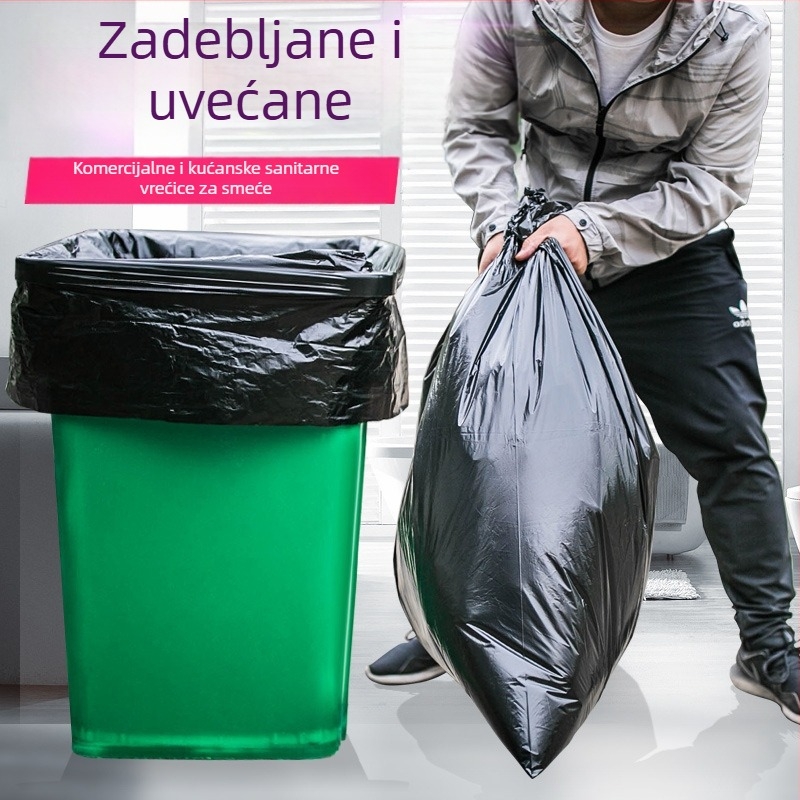 Velike crne vreće za smeće, ekstra debeli, za hotelsku i komercijalnu sanitaciju, paket od 2000 komada