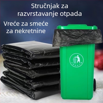 Debele crne jednokratne plastične vrećice velike kapacitete za hotele, ugostiteljstvo i sanitaciju – industrijske vreće za otpad