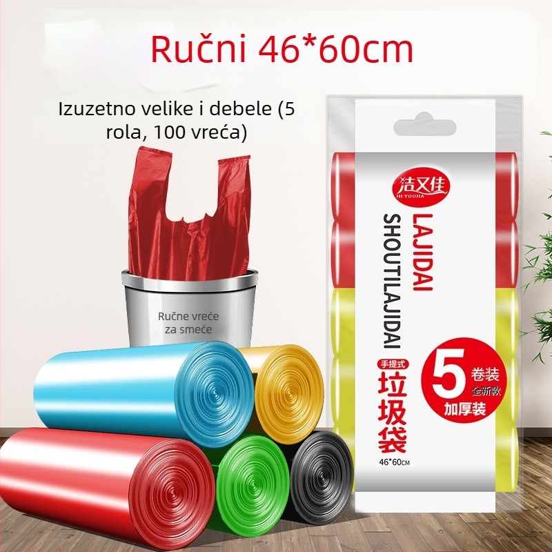 0670 Vreće za smeće u vestom stilu, debele, jednokratne, srednje veličine, plastične vrećice za kuhinju