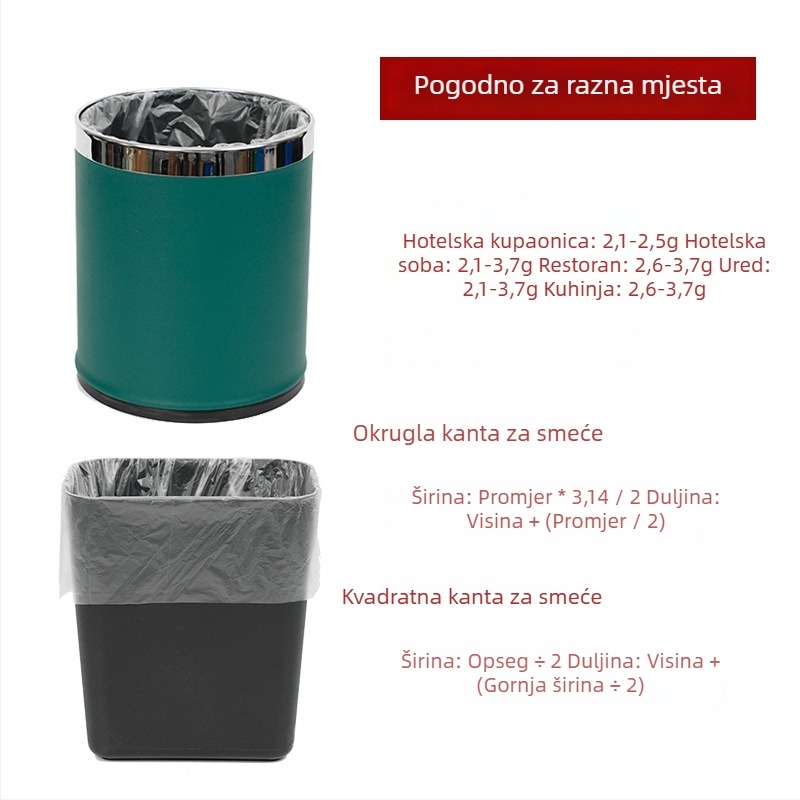 Bijele male vrećice za otpad, 45×50 cm, debele, za hotelske sobe