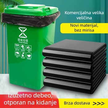 Crna velika debela jednokratna vreća za otpad za komercijalnu upotrebu, od novog materijala