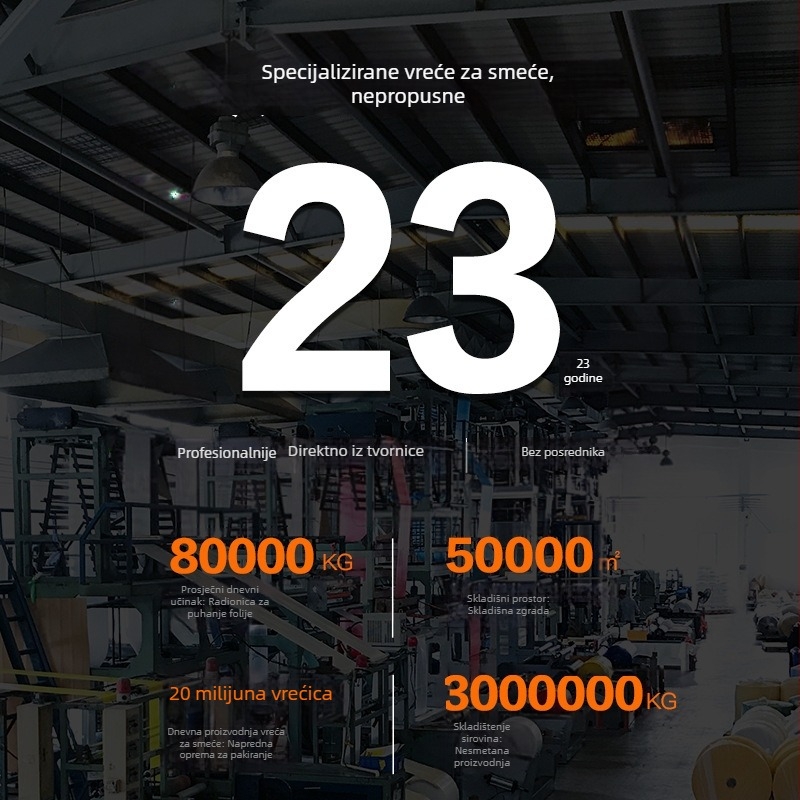 E-clean debele crne vreće za otpad s ravnim otvorom, velike, za restorane, bolnice i hotele, komercijalna upotreba