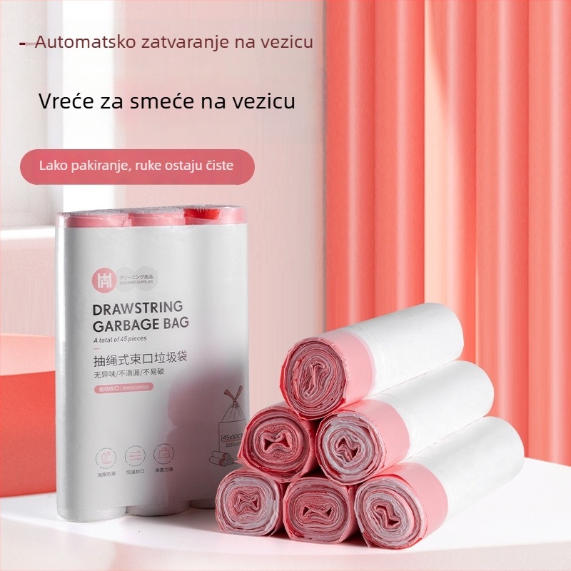 Velike, debele vreće za kuhinjske otpatke sa šnuralom, jednokratne, za kućnu i uredsku upotrebu