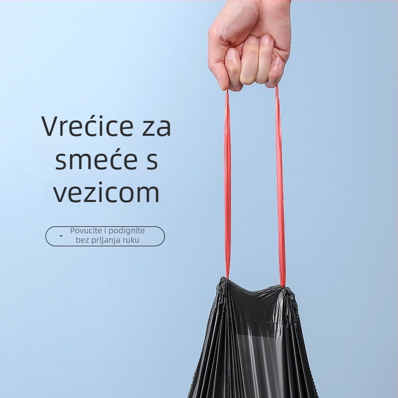 Ekstra velika crna vreća za smeće sa šnom za zatvaranje, 70×90 cm, komercijalna upotreba