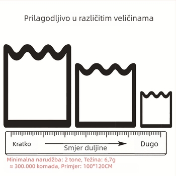 Prilagođene S-oblike vreće za smeće, velike, ojačane, dvostruko preklopljene, s valovitim otvorom, za komercijalnu higijenu