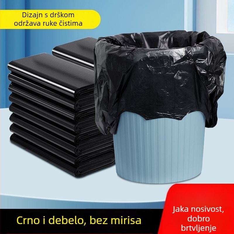 Vreća za otpad s ručkom, velika, ekstra debela plastična vreća za kućnu i uredsku uporabu, kuhinja