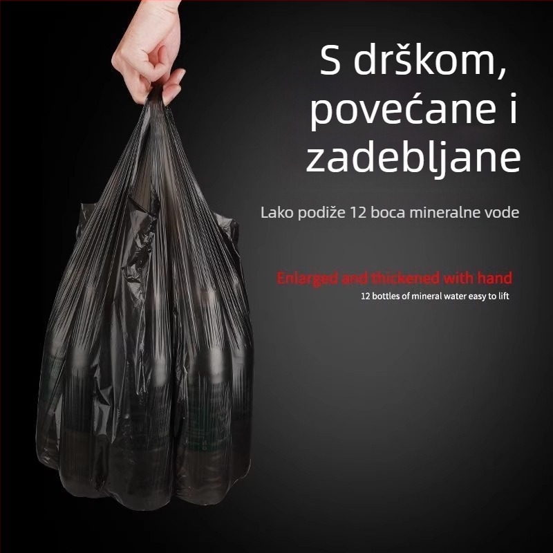 Vreća za otpad s ručkom, velika, ekstra debela plastična vreća za kućnu i uredsku uporabu, kuhinja