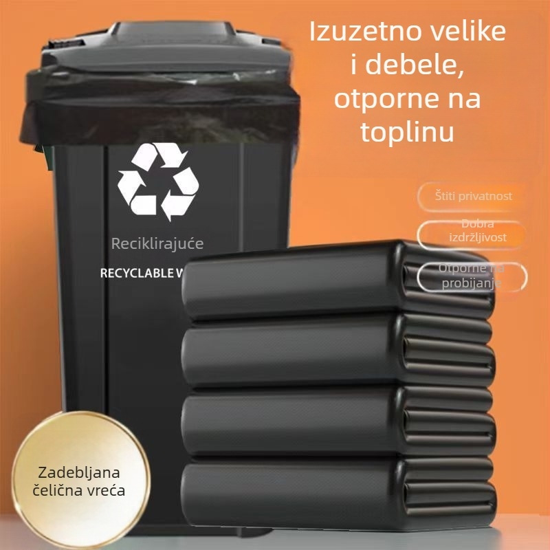 Zadebljane velike crne vreće za otpad za komercijalnu upotrebu