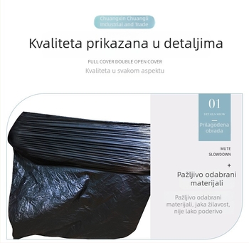 Jednokratne crne debele vreće za otpad, 60 × 70 cm, kvadratnog dna, za komercijalnu higijenu