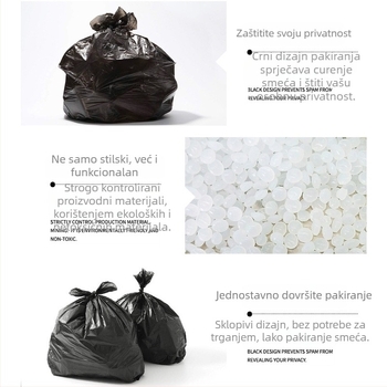 Velike debele crne vreće za smeće za kuhinju i kućanstvo, 80x100 cm, ekonomsko pakiranje