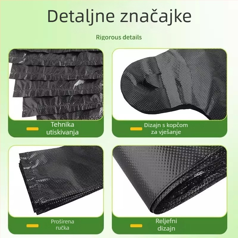 Crne vrećice za otpad za kućanstvo, debele, s ručkama, otporne na curenje, velike veličine