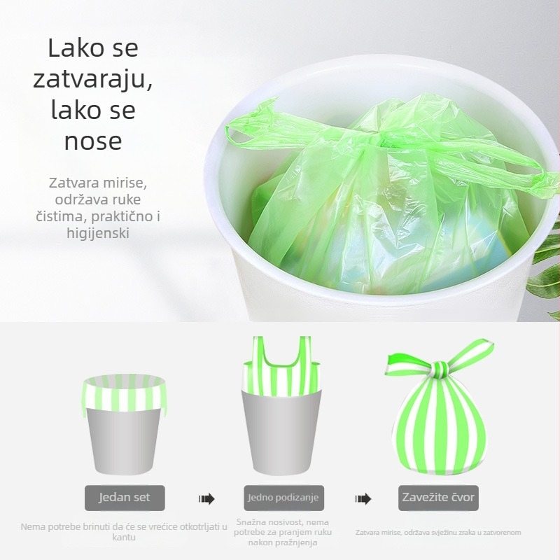 Vreće za otpad u roli, perforirane, 50x60 cm, s ručkama, za ured i kuhinju, debele PE plastične vrećice