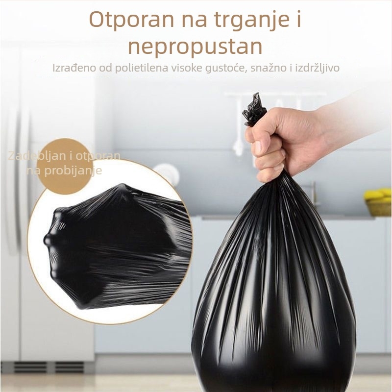 Vreće za smeće s vrpcom, velike, debele, prijenosne, 50 komada po rolni
