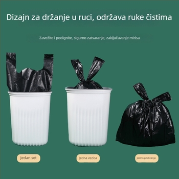 Torba za smeće s držačima, debela, 4570, velika, crna, polietilen, za kućnu i uredsku upotrebu