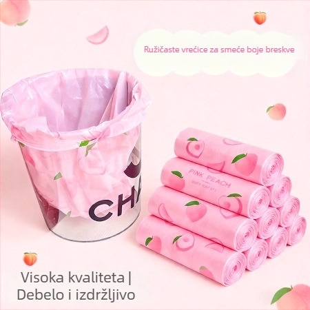 Kućne vrećice za otpad ružičasto-breskva boje, tote stil, plastične vrećice za kućnu upotrebu
