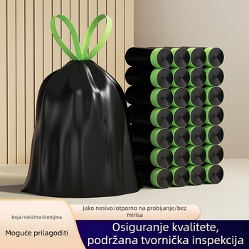 Debeli kućanski vrećice za smeće s vezicama, jednokratne, 40×45 cm