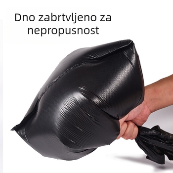 50 jednokratnih crnih vrećica za smeće, debljih, u stilu prsluka, ručno nošenje, za kućnu upotrebu