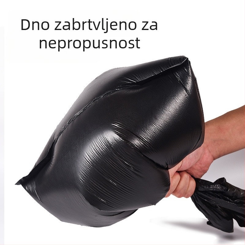50 jednokratnih crnih vrećica za smeće, debljih, u stilu prsluka, ručno nošenje, za kućnu upotrebu