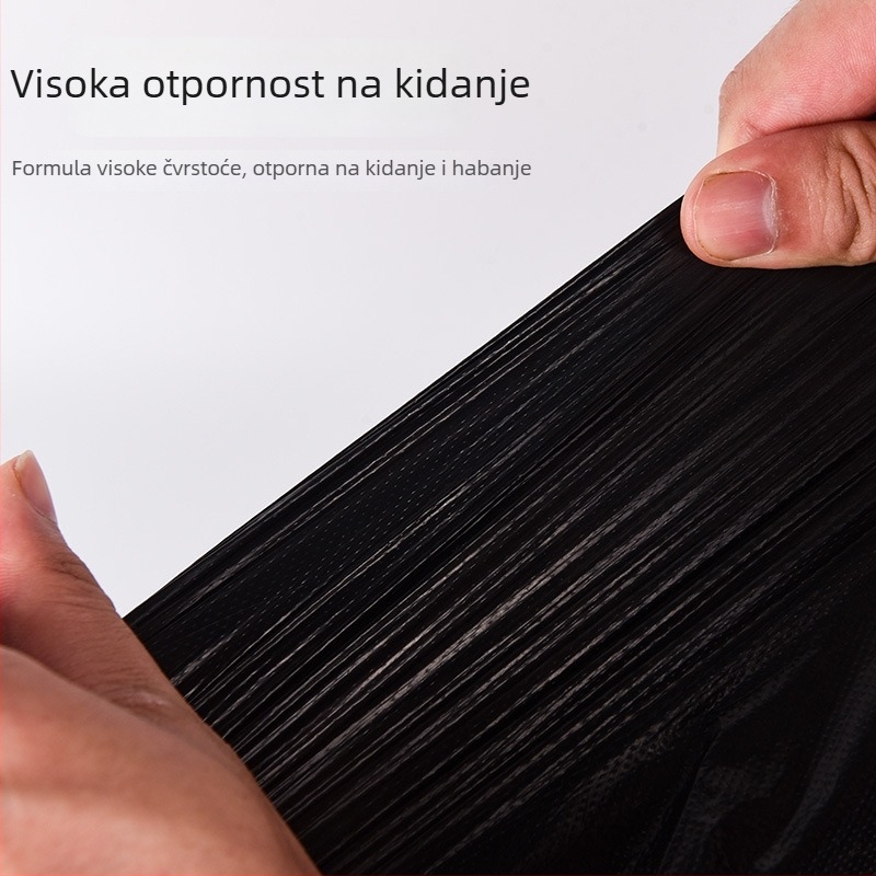 50 jednokratnih crnih vrećica za smeće, debljih, u stilu prsluka, ručno nošenje, za kućnu upotrebu