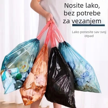 Jednokratne vreće za otpad sa šnimom, velikih dimenzija, debeli, za kućanstvo i kuhinju, HDPE