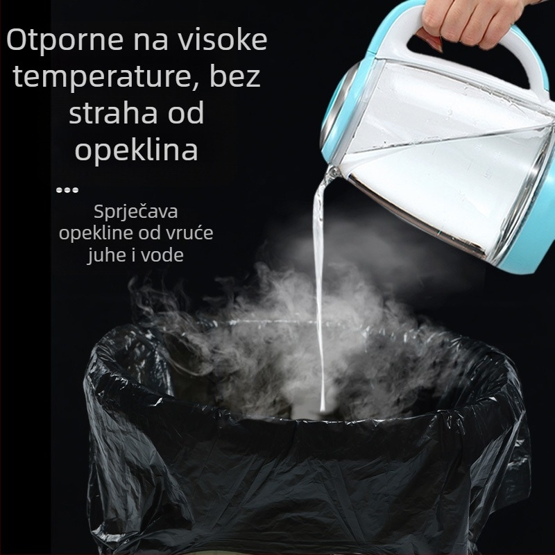 Jednokratne vreće za otpad sa šnimom, velikih dimenzija, debeli, za kućanstvo i kuhinju, HDPE