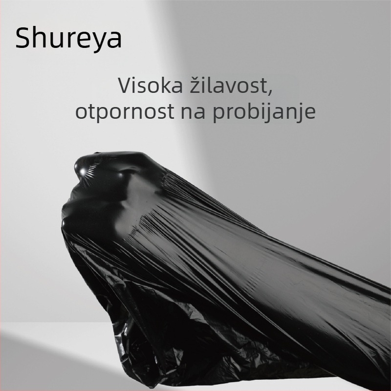 Crne vrećice za smeće s vezicama, debele, za kućnu upotrebu, 60 komada, za studentske sobe