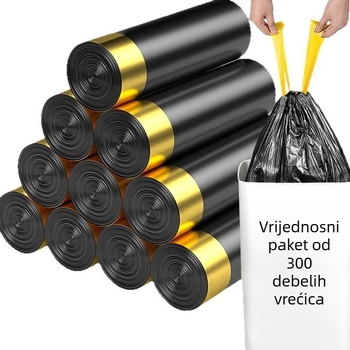 Smeće vrećice sa šnurnom, debele i veće, univerzalne za kuhinju i dnevni boravak, automatsko zatvaranje