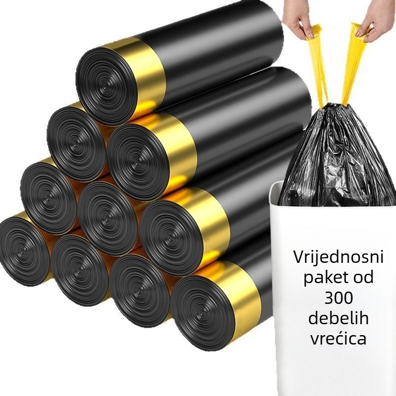 Smeće vrećice sa šnurnom, debele i veće, univerzalne za kuhinju i dnevni boravak, automatsko zatvaranje