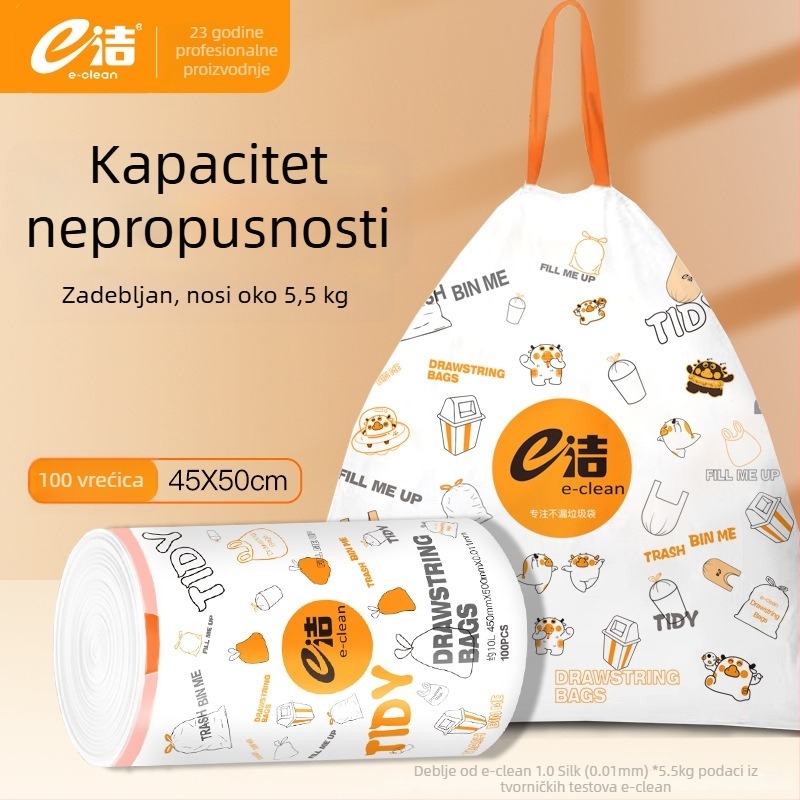 Šarene vrećice za otpad sa vezicom, ojačane, jednokratne plastične vrećice za kućnu upotrebu
