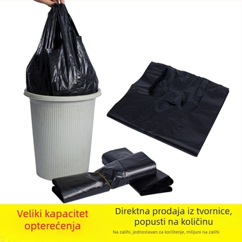 Debele velike crne vreće za kućno korištenje, s produženim ručkama, stil prsluka