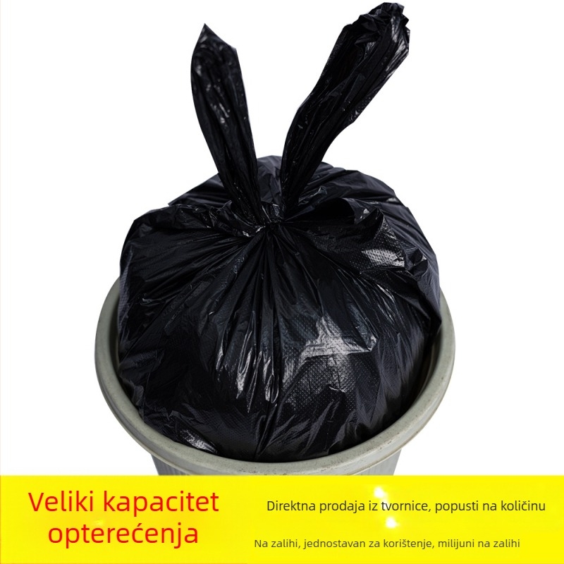 Debele velike crne vreće za kućno korištenje, s produženim ručkama, stil prsluka