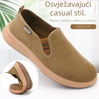 3520 Muške platnene cipele s debelim potplatom, slip-on, Old Beijing stil, proljeće-jesen, mekana podstava, protuklizno