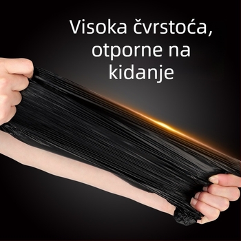 Izuzetno debele vrećice za otpad za kuhinju, kućna upotreba, velika veličina, crne, s ručkama, za kupaonicu, srednje debele – uredski model