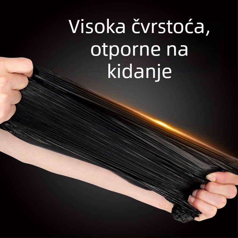 Izuzetno debele vrećice za otpad za kuhinju, kućna upotreba, velika veličina, crne, s ručkama, za kupaonicu, srednje debele – uredski model