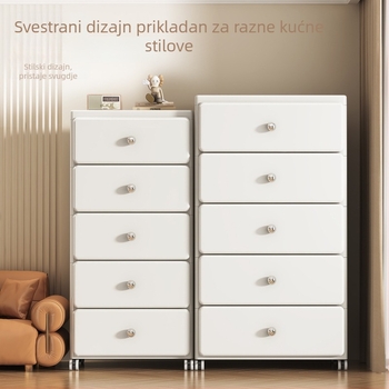 Ormar s ladicama, širina 35–55 cm, bijeli, višeslojni spremnik za dnevni boravak, pohrana grickalica i igračaka