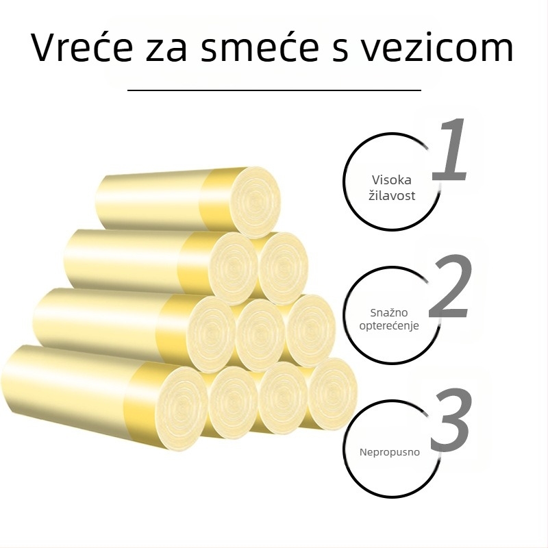 Deblje vreće za smeće sa šnom, 2 role