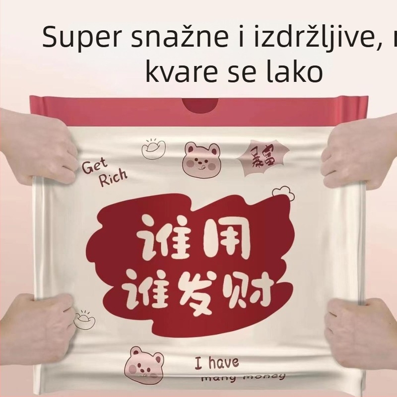 Ispisane vreće za smeće s vezicom, debeli materijal, kartunski dizajn, velika zapremina, prijenosne za dom, dnevni boravak i ured