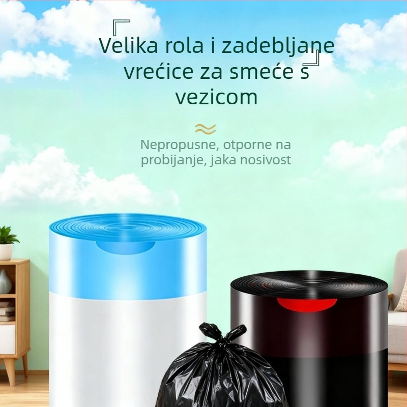 Debela vreća za smeće sa šnurlom, velika, za kuhinju, kupaonicu, ured i dom