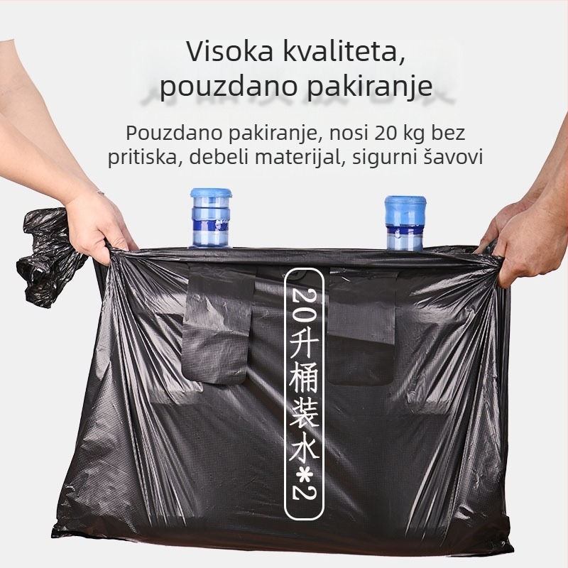 Vreće za smeće velikog kapaciteta u stilu prsluka, crne boje, ručno nošene, debeli, na veliko