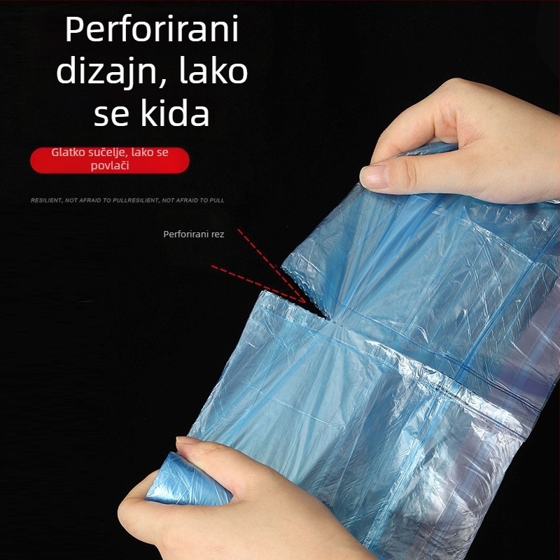 Debele vrećice za smeće sa šnom, za kućnu upotrebu, kuhinju i ured – plastične vrećice, 50 kom