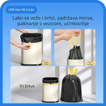 Kućne vreće za smeće sa šnurnom, debeli, s ručkom, prijenosne plastične vreće za ured