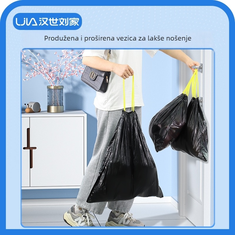 Kućne vreće za smeće sa šnurnom, debeli, s ručkom, prijenosne plastične vreće za ured