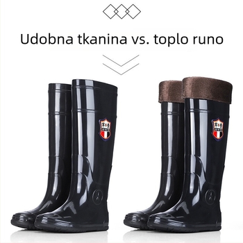 Crne PVC visoke čizme za kišu za rižna polja, otporne na habanje, vodootporne i protuklizne, unisex