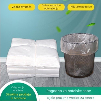 Uredski koš za smeće s malim bijelim vrećicama i crnim jednokratnim vrećama za otpad