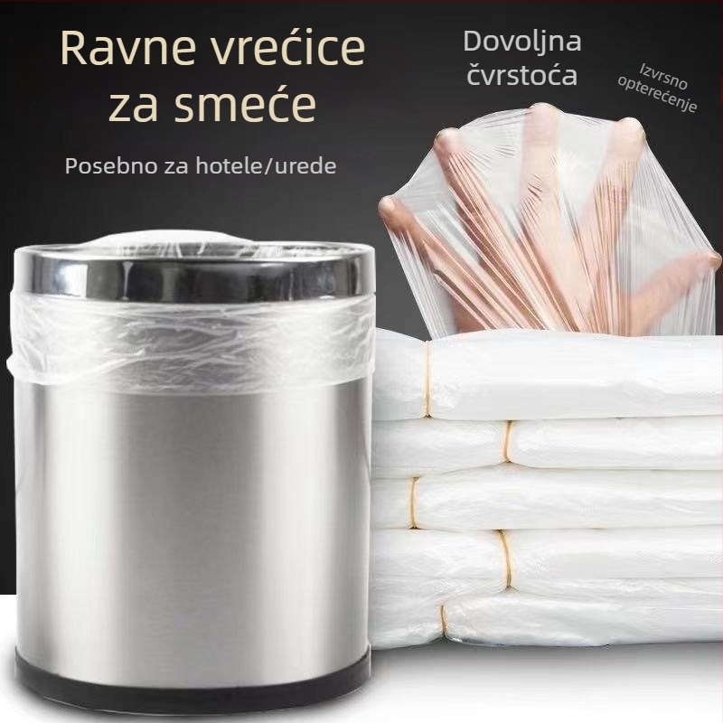 Uredski koš za smeće s malim bijelim vrećicama i crnim jednokratnim vrećama za otpad